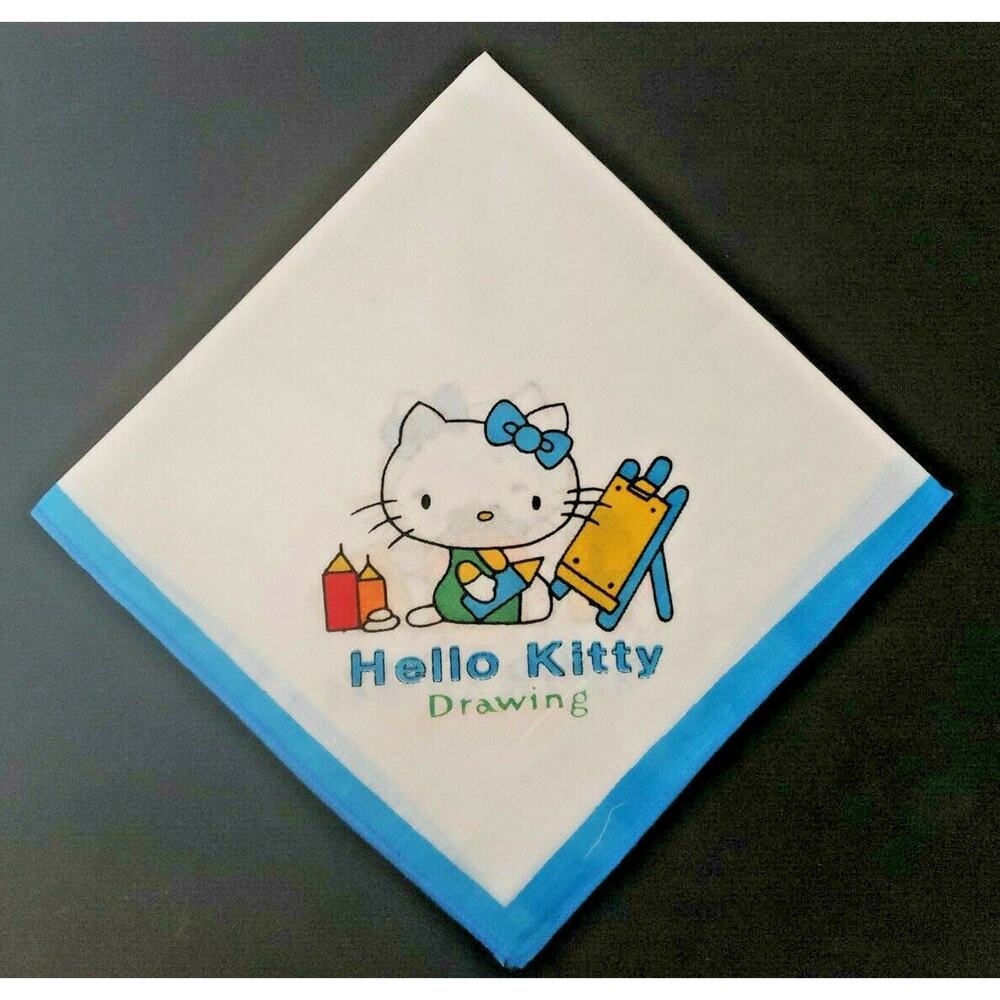 Vintage Hello Kitty Handkerchief  New Old Stock‎ Blue SKU183